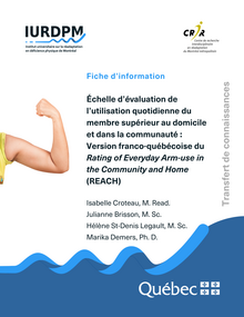 Échelle d'évaluation de l'utilisation quotidienne du membre supérieur à domicile et dans la communauté: REACH
